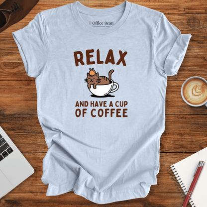 Relax and Coffee Cat T-Shirt