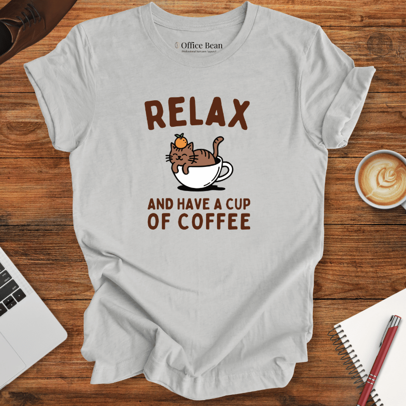Relax and Coffee Cat T-Shirt