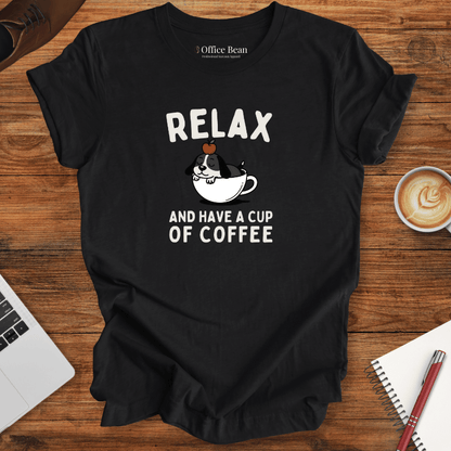 Relax and Coffee Dog T-Shirt