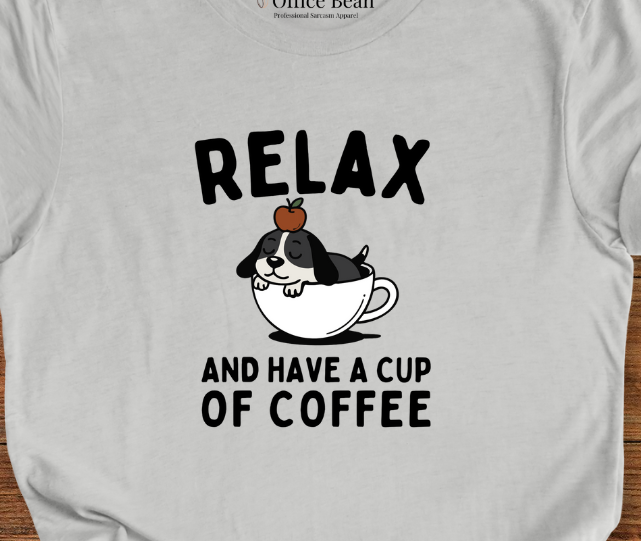 Relax and Coffee Dog T-Shirt