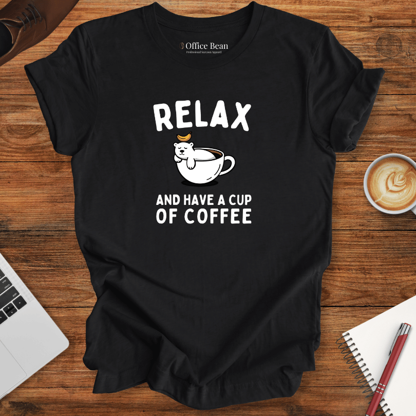 Relax and Coffee Polar Bear T-Shirt